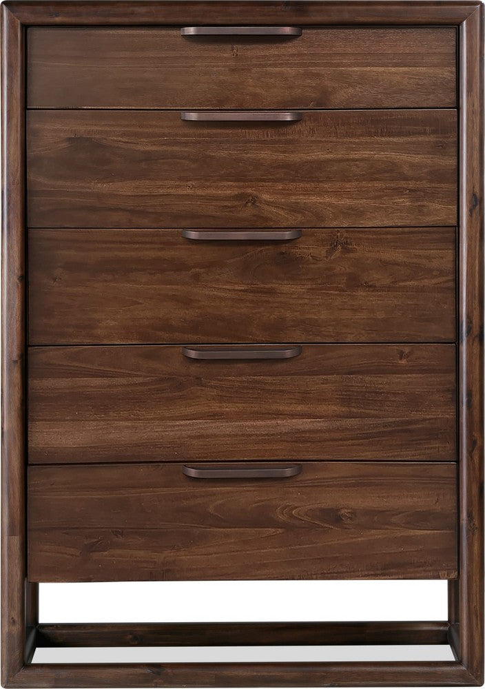 Modus Furniture - Sol Five Drawer Acacia Wood Chest in Brown Spice - NXLJ84 view 2