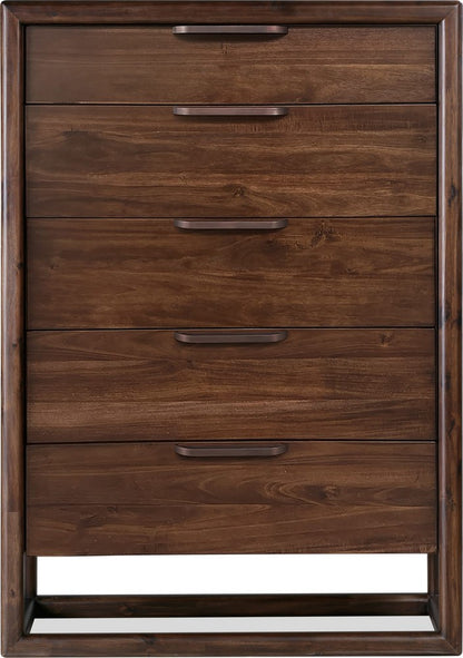 Modus Furniture - Sol Five Drawer Acacia Wood Chest in Brown Spice - NXLJ84 view 2