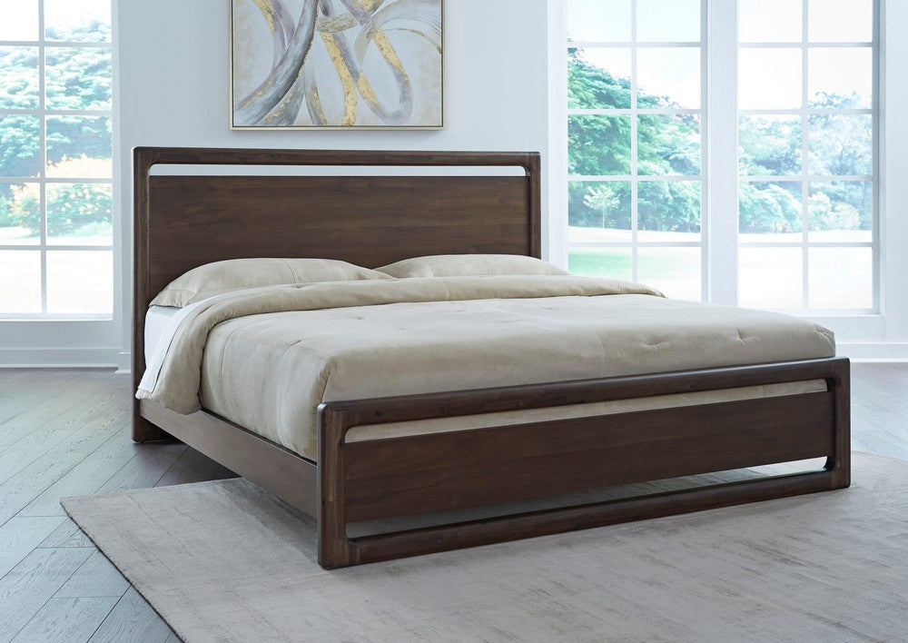 Modus Furniture - Sol King-size Acacia Wood Platform Bed in Brown Spice - NXLJH7 view 9