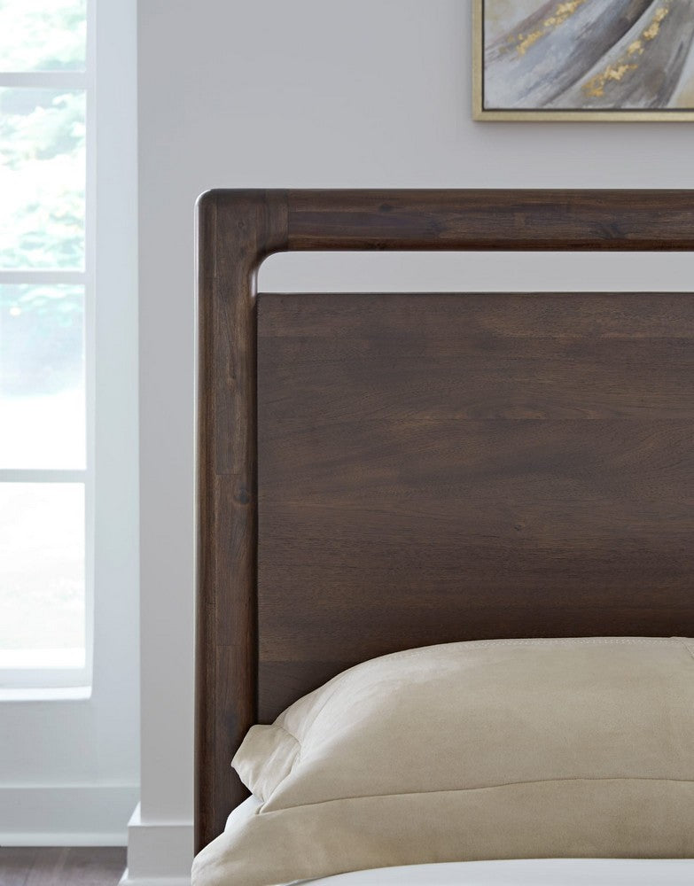 Modus Furniture - Sol Queen-size Acacia Wood Platform Bed in Brown Spice - NXLJH5 view 8