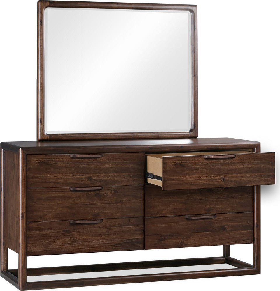 Modus Furniture - Sol Six Drawer Acacia Wood Dresser in Brown Spice - NXLJ82 view 4