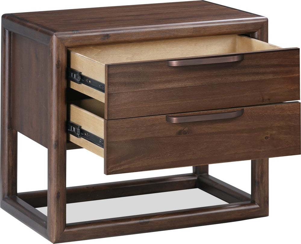 Modus Furniture - Sol Two Drawer USB-Charging Nightstand in Brown Spice - NXLJ81 view 3