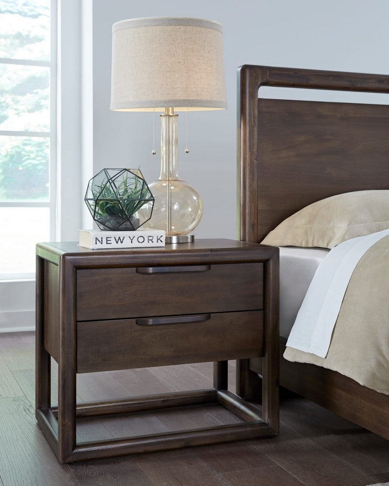 Modus Furniture - Sol Two Drawer USB-Charging Nightstand in Brown Spice - NXLJ81 view 5
