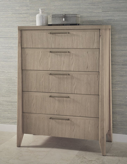 Modus Furniture - Sumire Five Drawer Ash Wood Chest in Ginger - QETW84 view 3