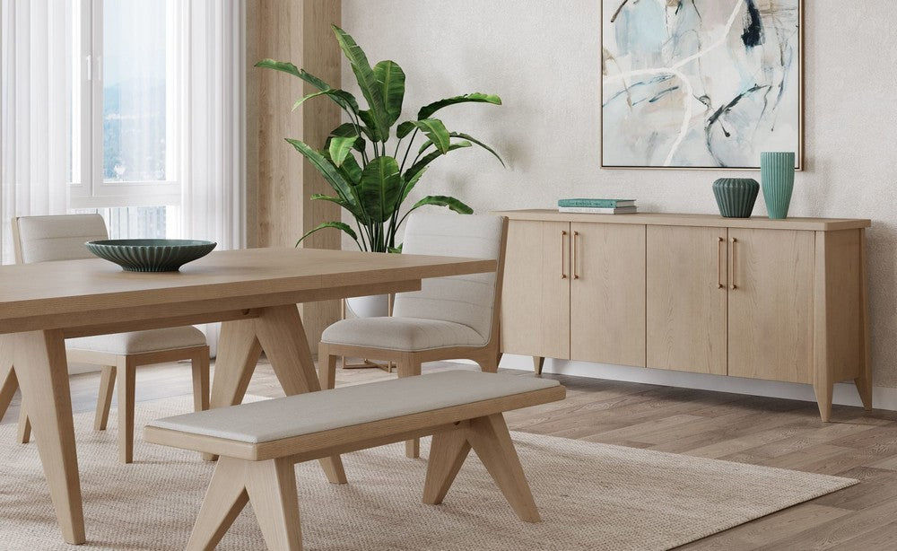 Modus Furniture - Sumire Four Door Ash Wood Sideboard in Ginger - QETW78 view 4