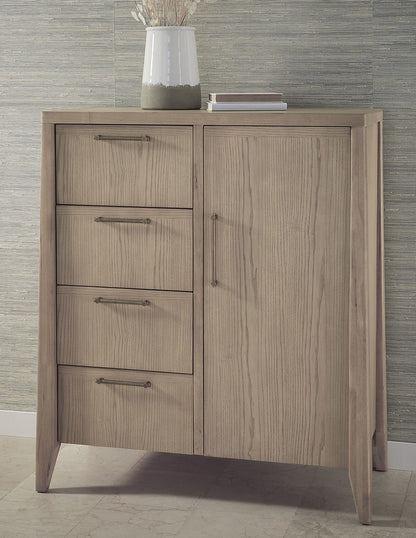 Modus Furniture - Sumire Four Drawer One Door Ash Wood Chest in Ginger - QETW85 view 3