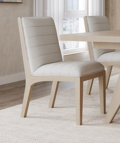 Modus Furniture - Sumire Solid Wood Dining Chair in Ginger and Natural Linen Set of 2 - QETW65_2 view 3
