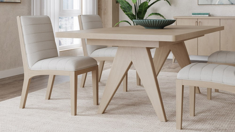 Modus Furniture - Sumire Solid Wood Dining Chair in Ginger and Natural Linen Set of 2 - QETW65_2 view 4