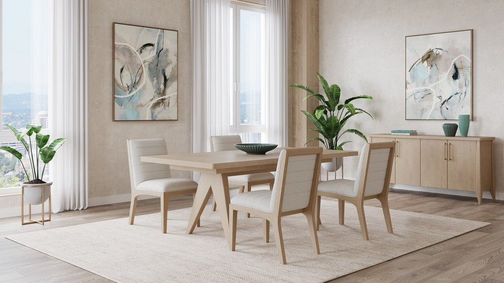 Modus Furniture - Sumire Solid Wood Dining Chair in Ginger and Natural Linen Set of 2 - QETW65_2 view 6