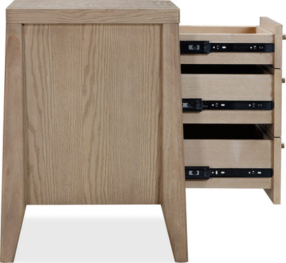 Modus Furniture - Sumire Three Drawer Ash Wood Nightstand in Ginger - QETW81C view 3