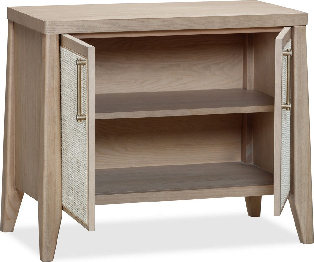 Modus Furniture - Sumire Two Door Ash Wood Bachelor Chest in Ginger and Natural Cane - QETW86 view 3