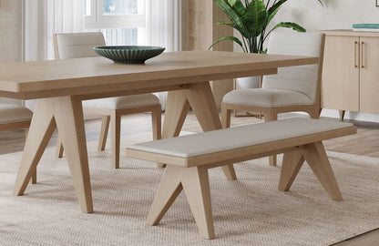 Modus Furniture - Sumire Upholstered Bench in Ginger and Natural Linen - QETW80 view 5