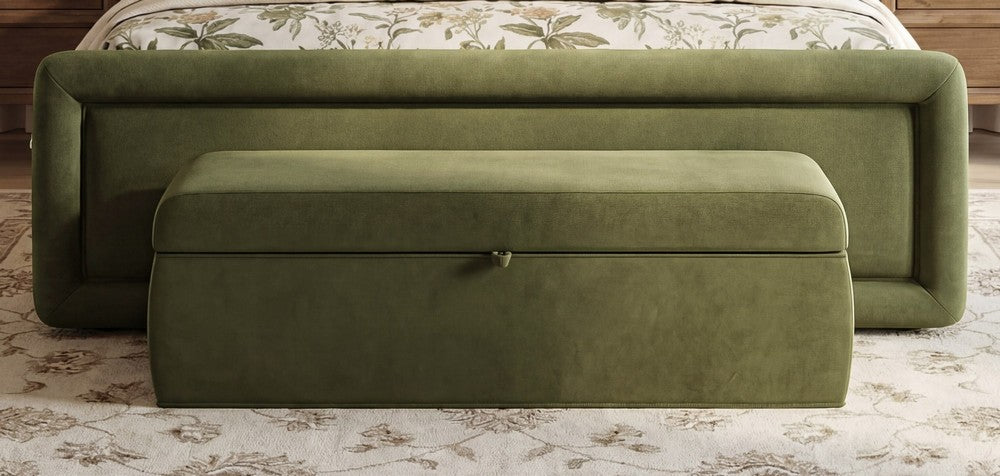 Modus Furniture - Summit Uph Strg Bench - Moss - WG2J91 view 4