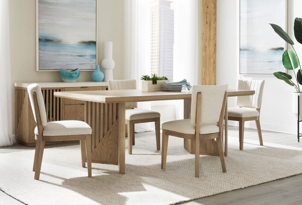 Modus Furniture - Sumner Channel Back Upholstered Dining Chair in Natural - NDMT64_1 view 7