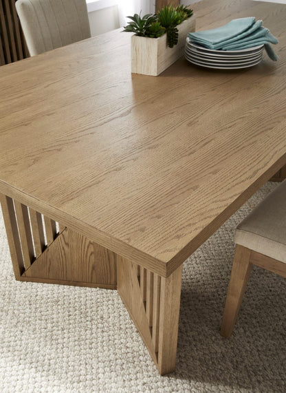 Modus Furniture - Sumner Double Pedestal Oak Dining Table in Natural - NDMT60 view 4