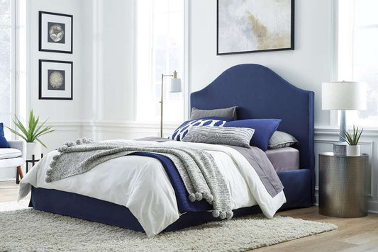 Modus Furniture - Sur California King-Size Upholstered Skirted Storage Panel Bed in Navy - CBD5J66_CLOSEOUT veiw 1