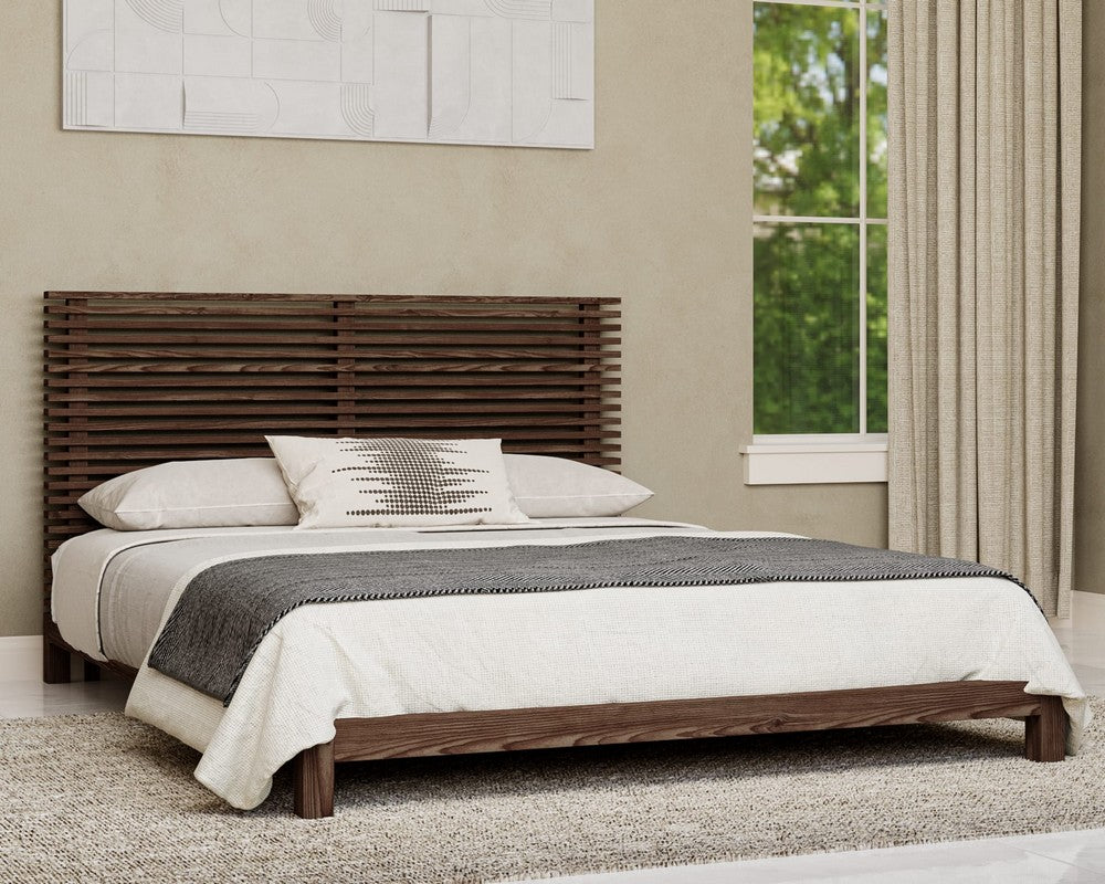 Modus Furniture - Tanner California King-size Solid Ash Platform Bed in Roux - QPUAH6 view 6
