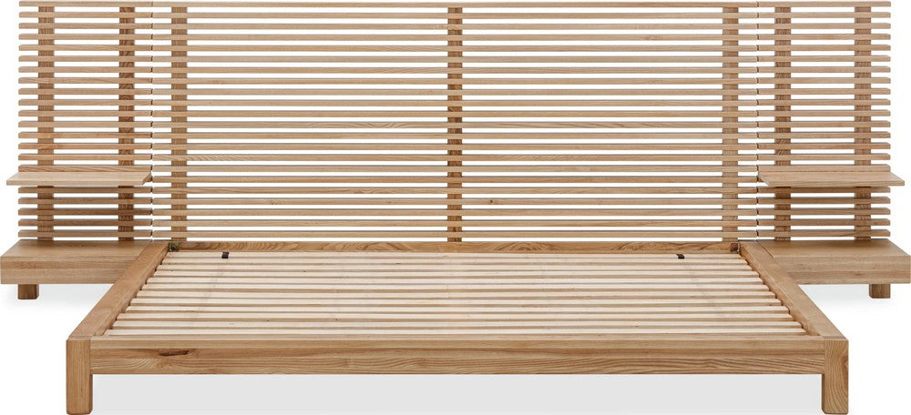 Modus Furniture - Tanner California King-size Solid Ash Wall Bed with Integrated Nightstands in Flaxen - QPUDJ6 view 4