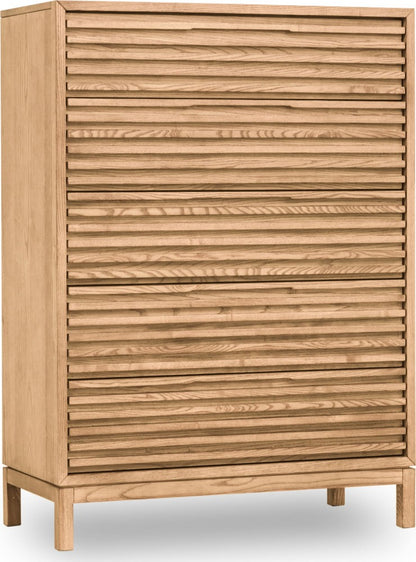 Modus Furniture - Tanner Five Drawer Ash Wood Chest in Flaxen - QPUD84 view 1