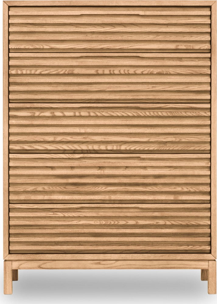 Modus Furniture - Tanner Five Drawer Ash Wood Chest in Flaxen - QPUD84 view 2