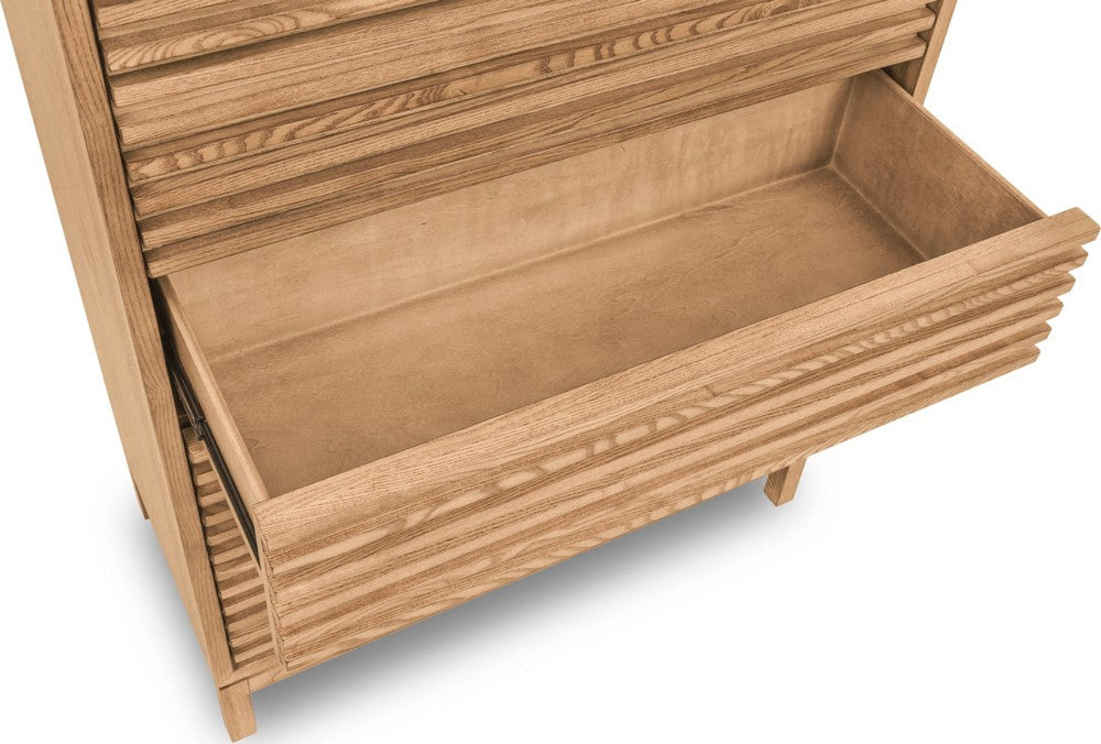 Modus Furniture - Tanner Five Drawer Ash Wood Chest in Flaxen - QPUD84 view 4