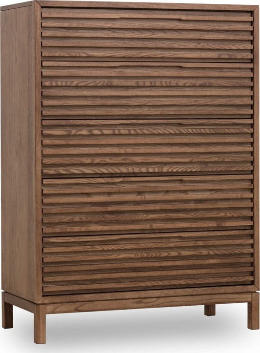Modus Furniture - Tanner Five Drawer Ash Wood Chest in Roux - QPUA84 view 1