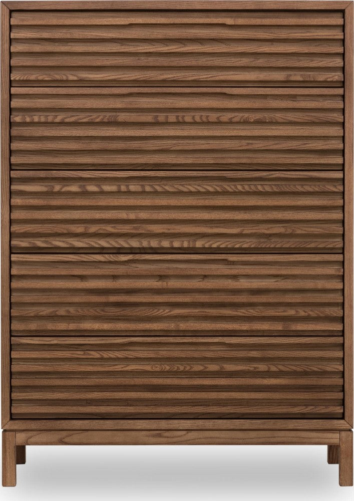 Modus Furniture - Tanner Five Drawer Ash Wood Chest in Roux - QPUA84 view 2