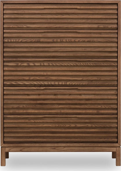 Modus Furniture - Tanner Five Drawer Ash Wood Chest in Roux - QPUA84 view 2
