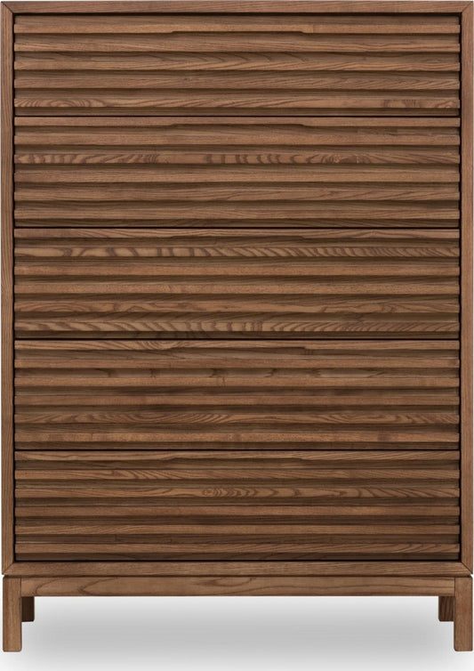 Modus Furniture - Tanner Five Drawer Ash Wood Chest in Roux - QPUA84 view 2