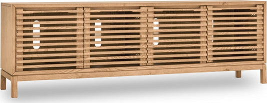 Modus Furniture - Tanner Four Door Solid Ash Media Console in Flaxen - QPUD26 view 1