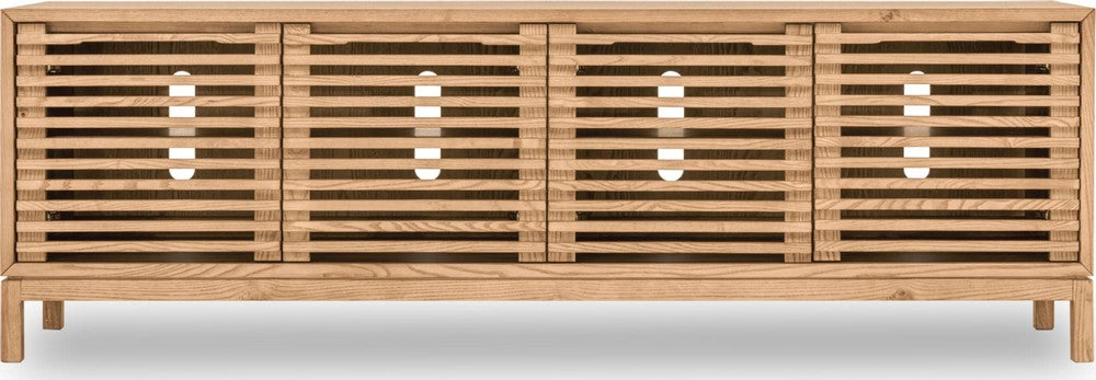 Modus Furniture - Tanner Four Door Solid Ash Media Console in Flaxen - QPUD26 view 2