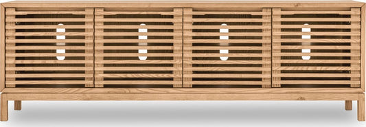Modus Furniture - Tanner Four Door Solid Ash Media Console in Flaxen - QPUD26 view 2