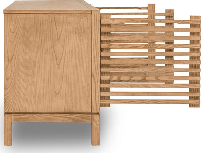 Modus Furniture - Tanner Four Door Solid Ash Media Console in Flaxen - QPUD26 view 4