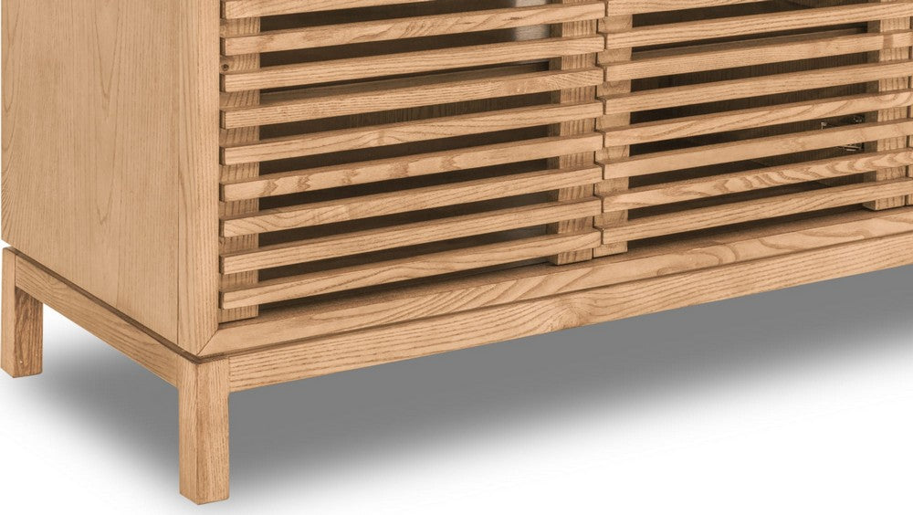 Modus Furniture - Tanner Four Door Solid Ash Media Console in Flaxen - QPUD26 view 5