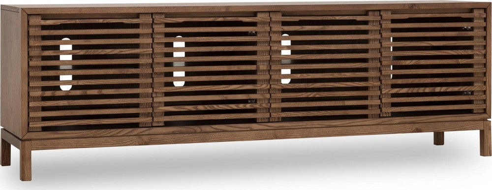 Modus Furniture - Tanner Four Door Solid Ash Media Console in Roux - QPUA26 view 1