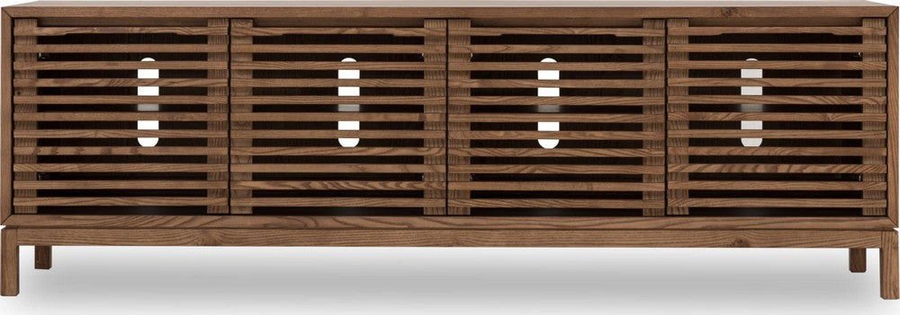 Modus Furniture - Tanner Four Door Solid Ash Media Console in Roux - QPUA26 view 2