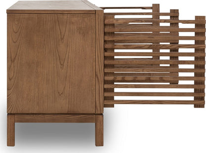 Modus Furniture - Tanner Four Door Solid Ash Media Console in Roux - QPUA26 view 4
