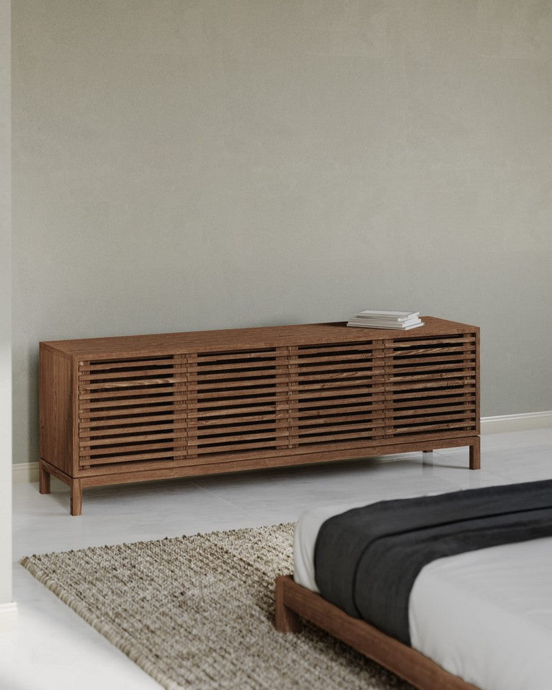 Modus Furniture - Tanner Four Door Solid Ash Media Console in Roux - QPUA26 view 5