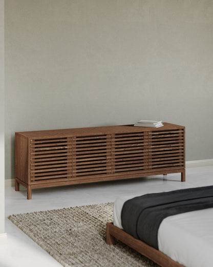 Modus Furniture - Tanner Four Door Solid Ash Media Console in Roux - QPUA26 view 5