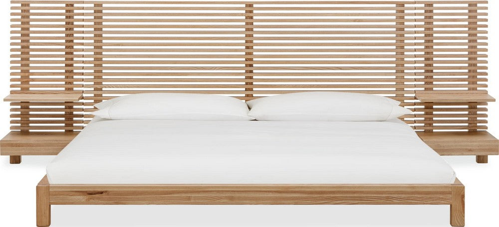 Modus Furniture - Tanner King-size Solid Ash Wall Bed with Integrated Nightstands in Flaxen - QPUDJ7 view 2