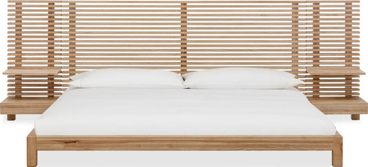 Modus Furniture - Tanner King-size Solid Ash Wall Bed with Integrated Nightstands in Flaxen - QPUDJ7 view 2