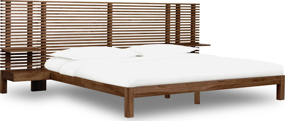 Modus Furniture - Tanner King-size Solid Ash Wall Bed with Integrated Nightstands in Roux - QPUAJ7 view 1