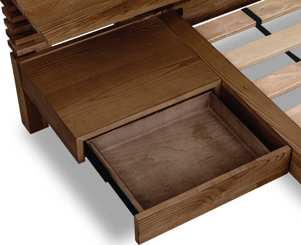 Modus Furniture - Tanner King-size Solid Ash Wall Bed with Integrated Nightstands in Roux - QPUAJ7 view 4