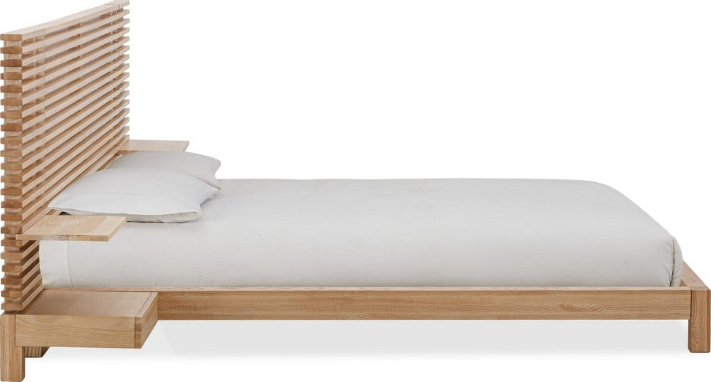 Modus Furniture - Tanner Queen-size Solid Ash Wall Bed with Integrated Nightstands in Flaxen - QPUDJ5 view 3