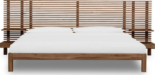 Modus Furniture - Tanner Queen-size Solid Ash Wall Bed with Integrated Nightstands in Roux - QPUAJ5 view 2