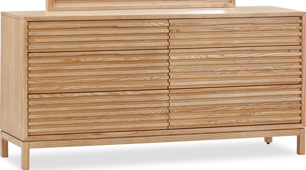 Modus Furniture - Tanner Six Drawer Ash Wood Dresser in Flaxen - QPUD82 view 1