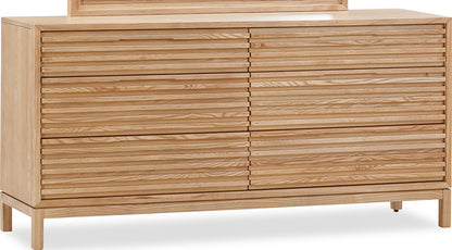 Modus Furniture - Tanner Six Drawer Ash Wood Dresser in Flaxen - QPUD82 view 1