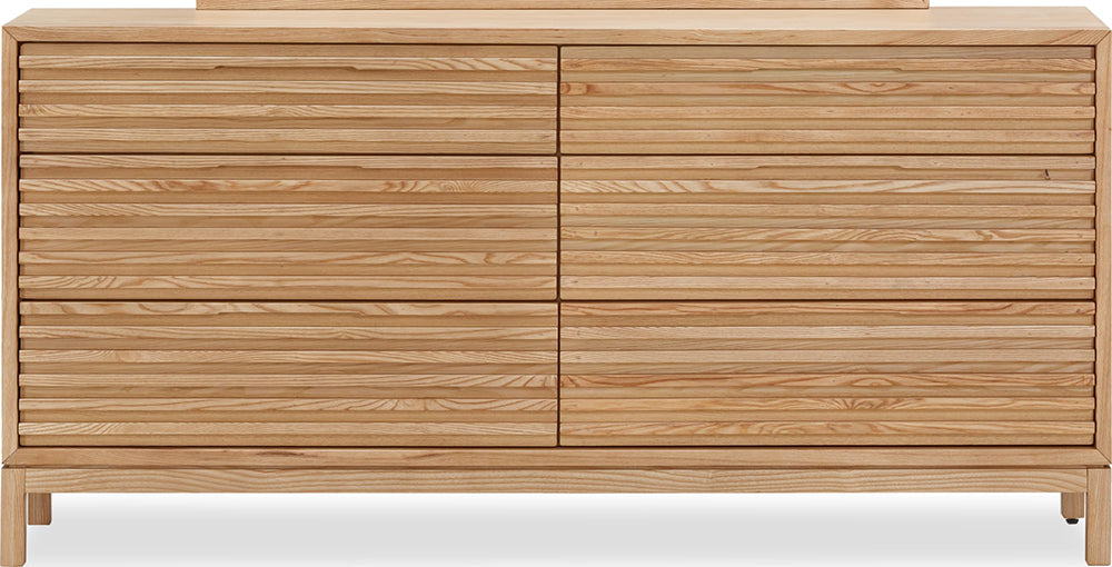 Modus Furniture - Tanner Six Drawer Ash Wood Dresser in Flaxen - QPUD82 view 2