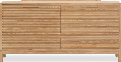 Modus Furniture - Tanner Six Drawer Ash Wood Dresser in Flaxen - QPUD82 view 2