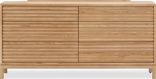 Modus Furniture - Tanner Six Drawer Ash Wood Dresser in Flaxen - QPUD82 view 2